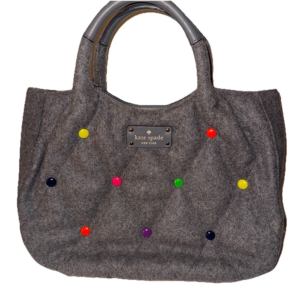 Kate Spade Dazzle Dot Stevie Wool Quilted Polka Dot Satchel